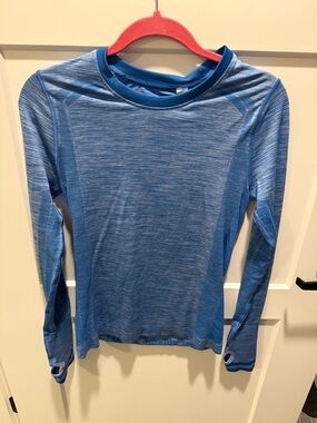 Stio Basis Seamless Crew Long Sleeve Top Blue Heather Performance Base S NWT